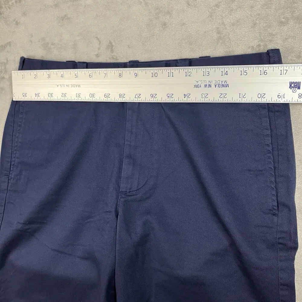 J Crew Flex Chino Shorts Mens 32‎ Blue 9” Inseam Stretch Flat Front Summer H5020